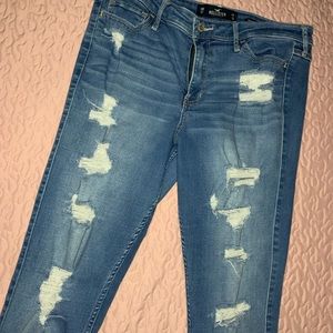 High Rise Medium Wash Distressed Jeans